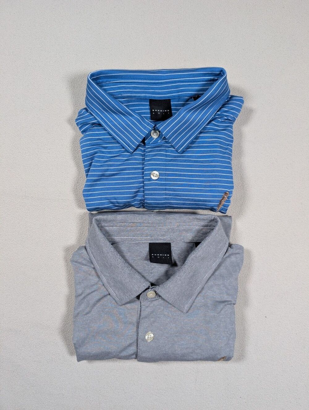 Lot of 2 Chechessee Creek Club Dunning Polo Shirt Men’s XL Blue Gray Striped